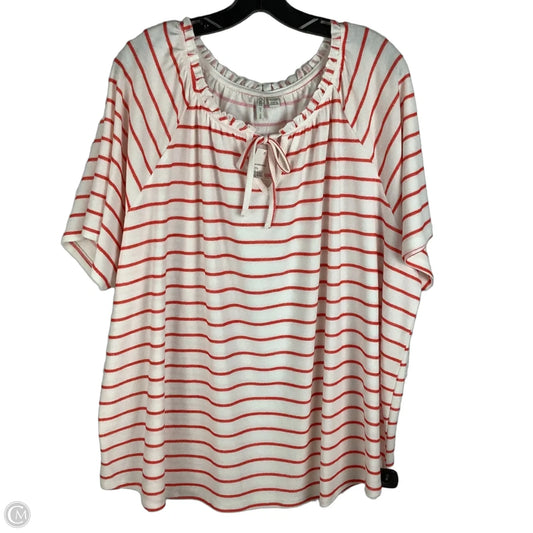 Top Short Sleeve By Cato In Striped Pattern, Size: 4x (26/28)