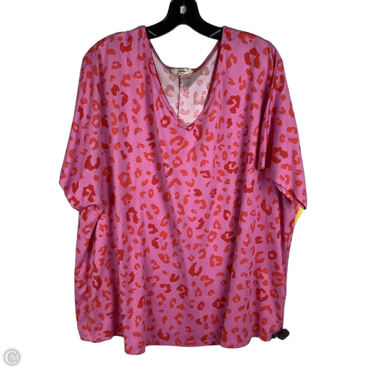 Top Short Sleeve By Entro In Pink & Red, Size: 1x