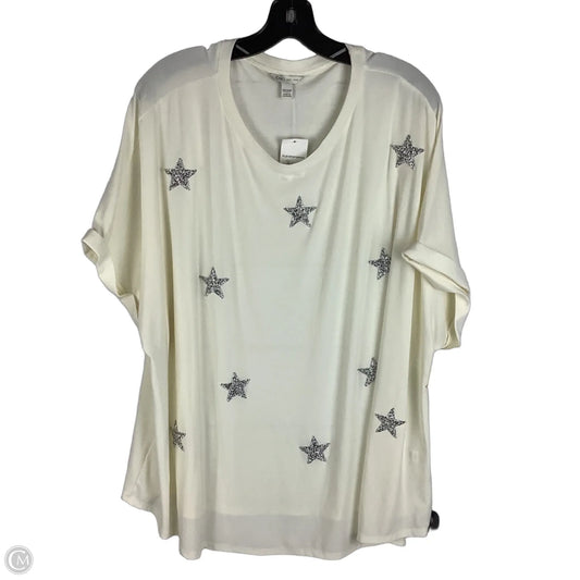 Top Short Sleeve By Cato In Cream, Size: 4x (26/28)