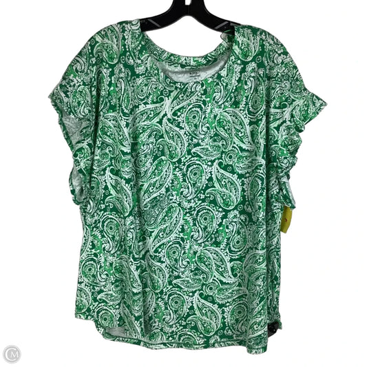 Top Short Sleeve By Crown And Ivy In Green, Size: 3x