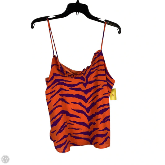 Top Sleeveless By Adrienne In Orange & Purple, Size: M