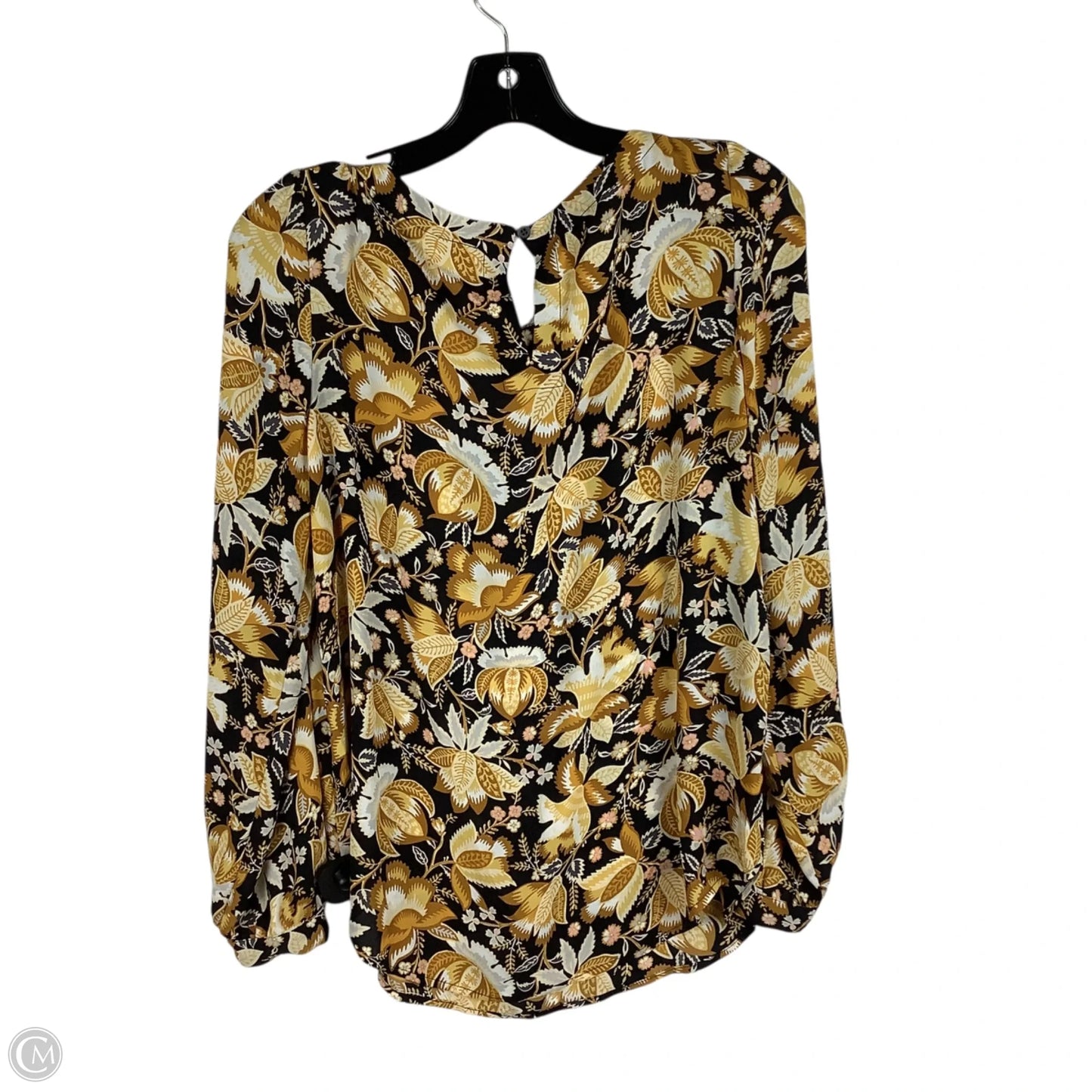 Top Long Sleeve By Loft In Black & Yellow, Size: S
