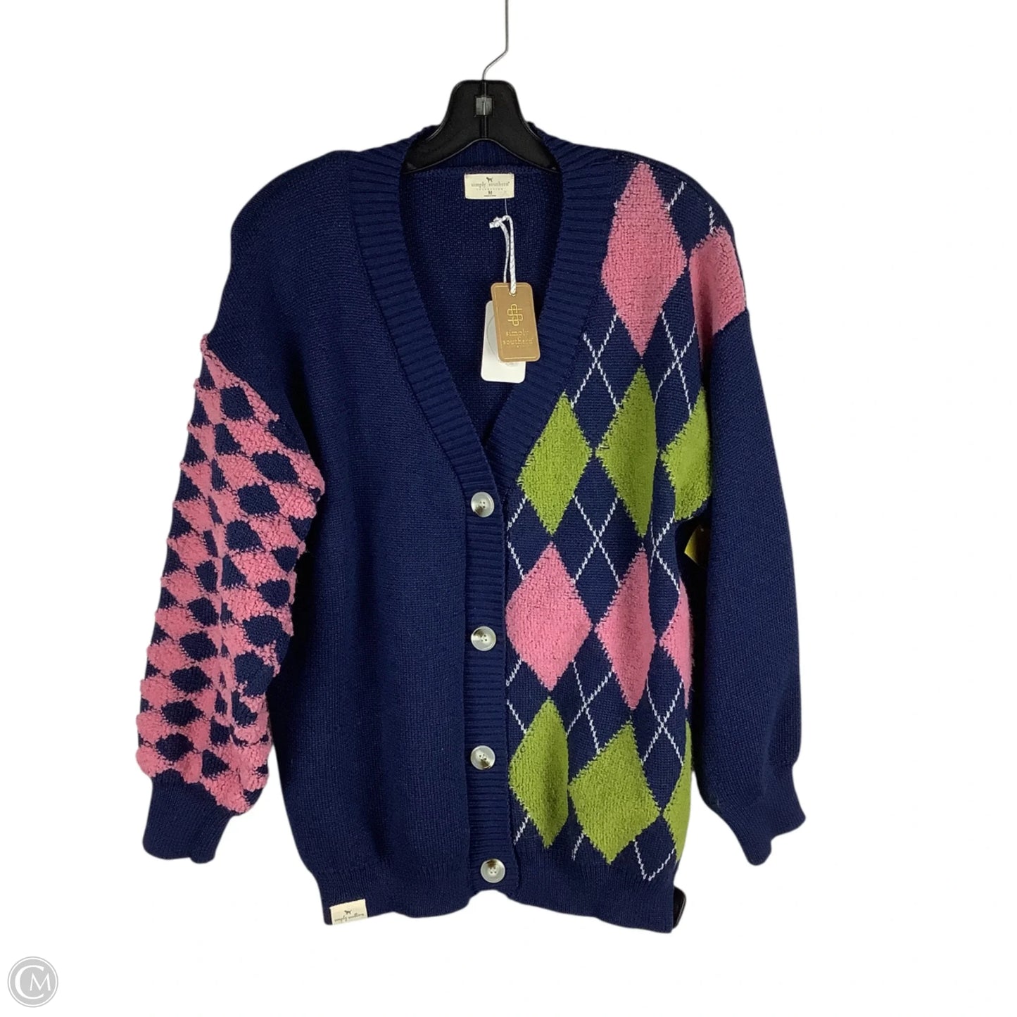 Sweater By Simply Southern In Blue & Pink, Size: M