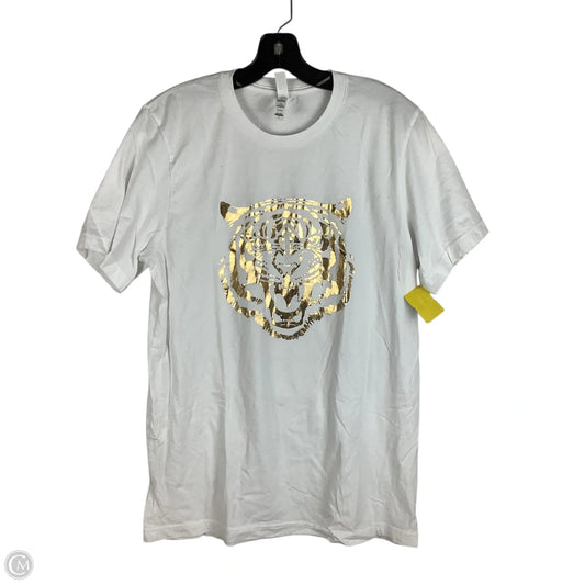 Top Short Sleeve By Bella + Canvas In White, Size: L