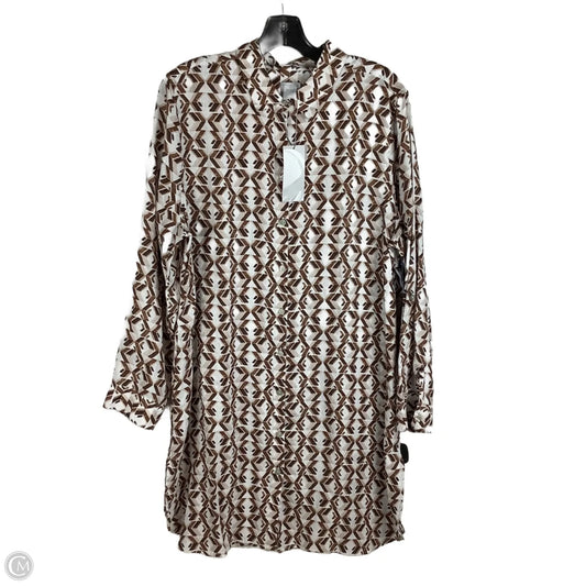 Dress Casual Midi By Chicos In Brown & Cream, Size: Xl (16)
