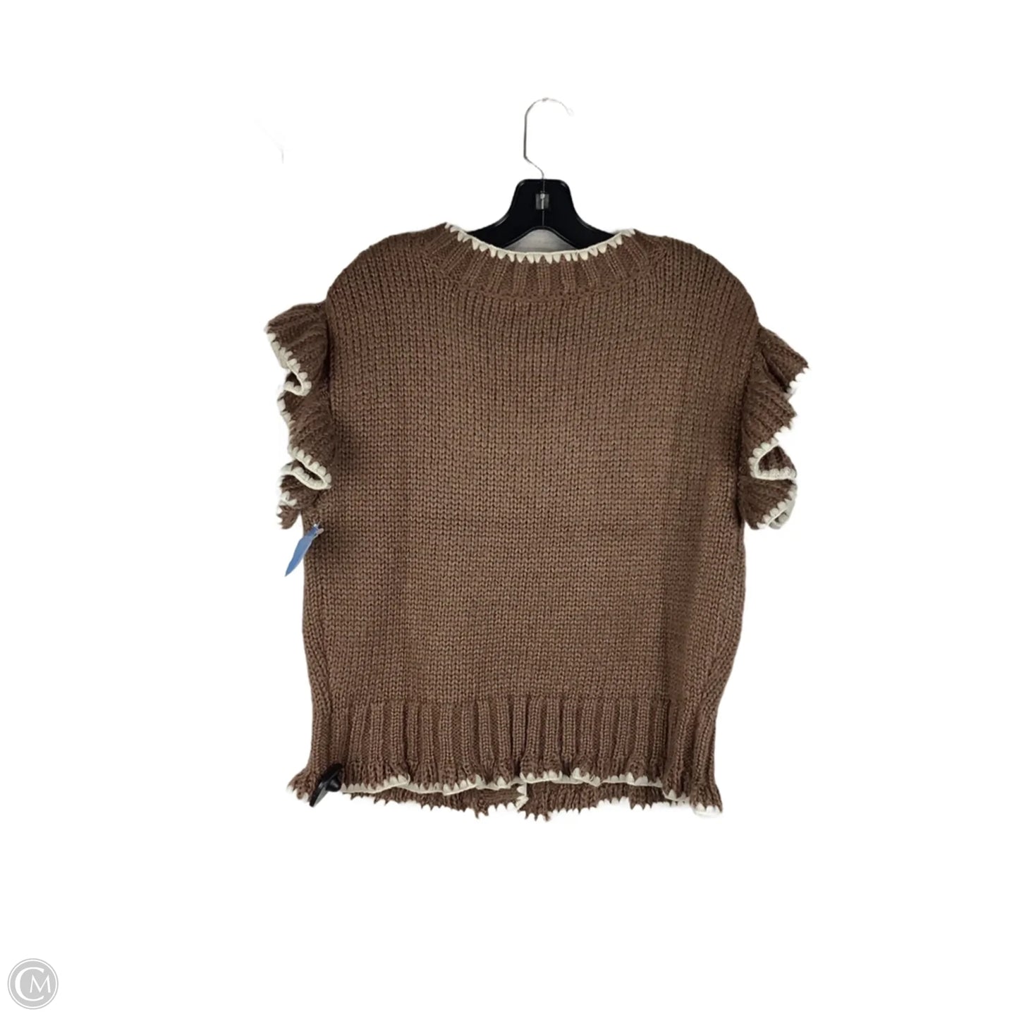 Vest Sweater By Blu Pepper In Brown, Size: L