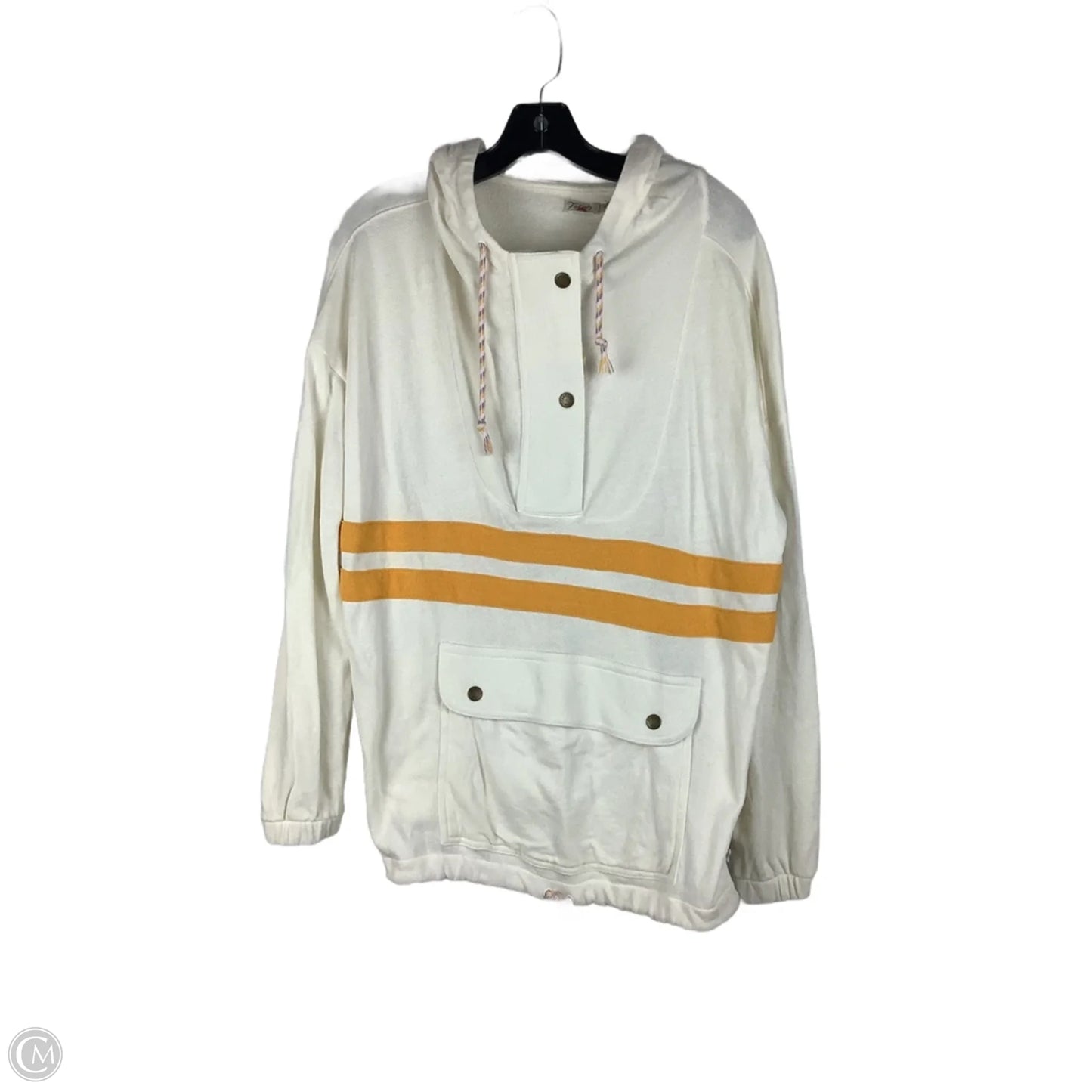 Sweatshirt Hoodie By Faherty In Cream, Size: M