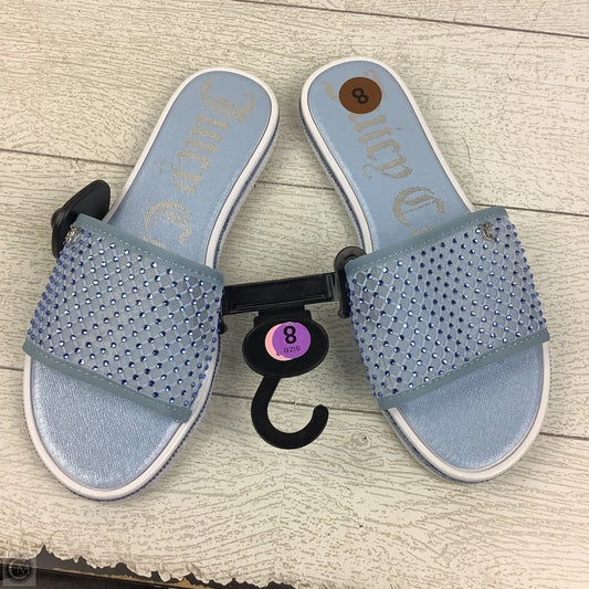 Sandals Flats By Juicy Couture In Blue, Size: 8