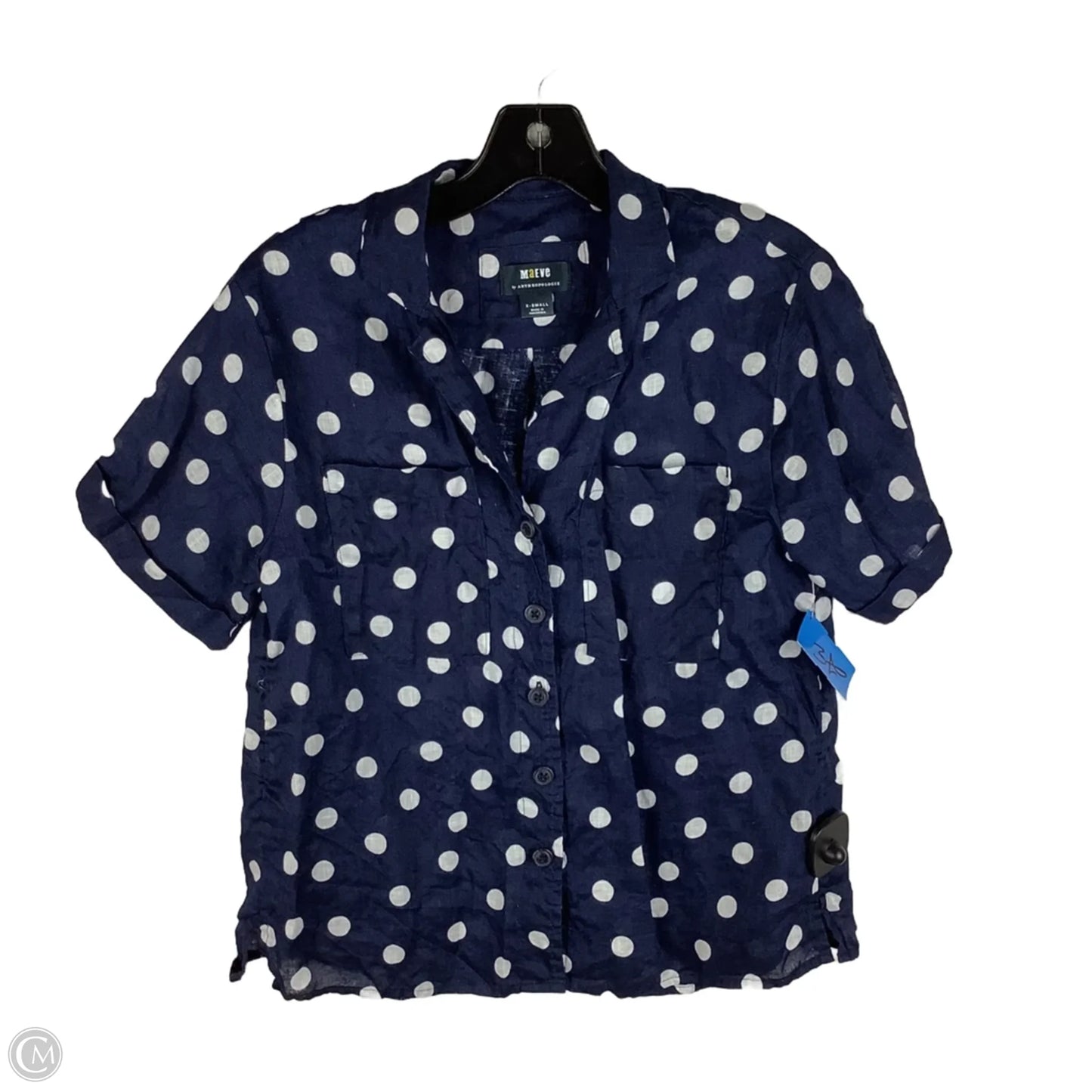 Top Short Sleeve By Maeve In Polkadot Pattern, Size: Xs