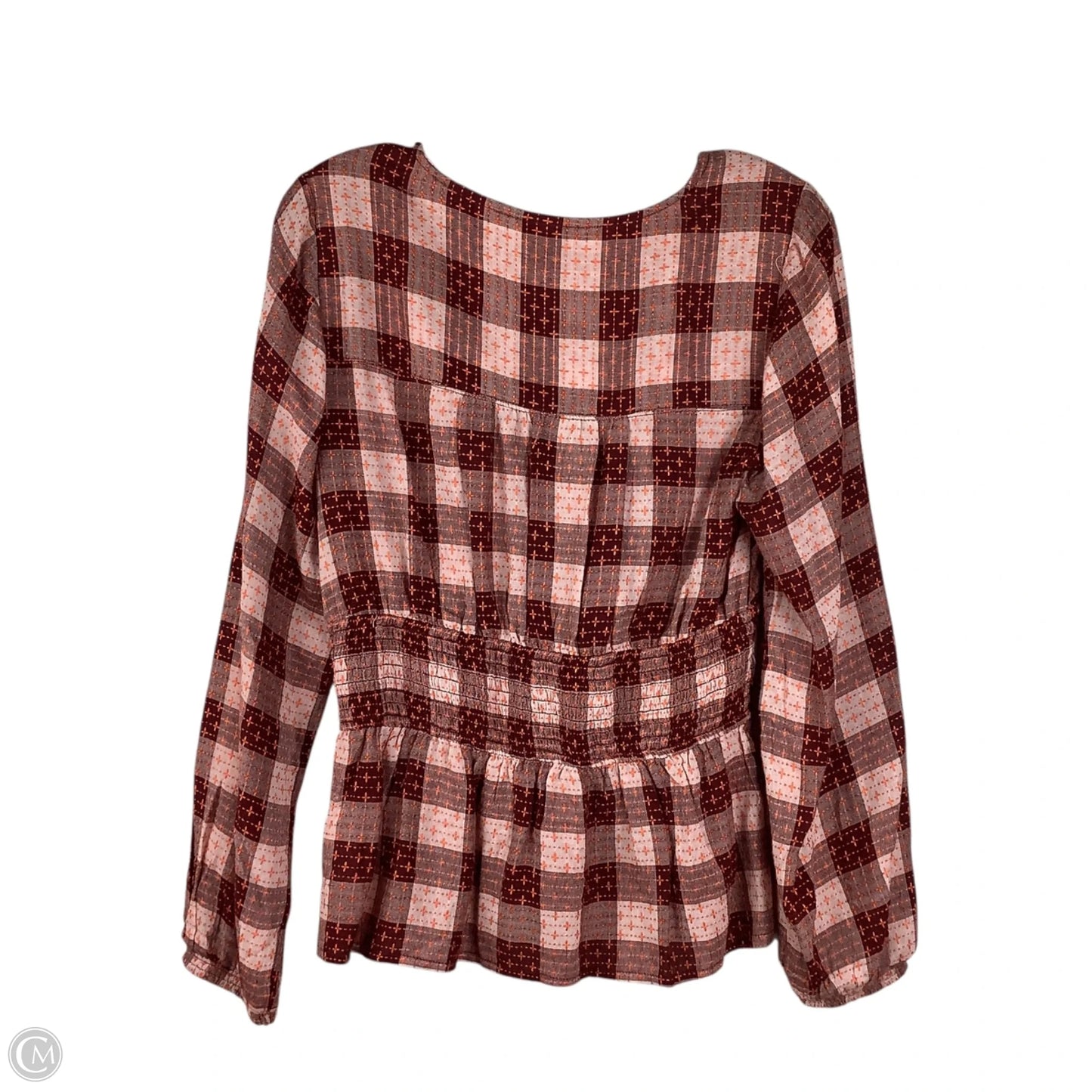 Top Long Sleeve By Pilcro In Orange & Red, Size: S