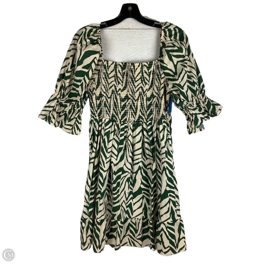 Dress Casual Short By Eloquii In Cream & Green, Size: Xl (16)