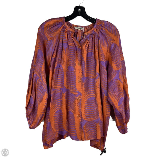 Top Long Sleeve By Tucker In Orange & Purple, Size: M