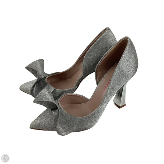 Shoes Heels Stiletto By Betsey Johnson In Silver, Size: 9.5