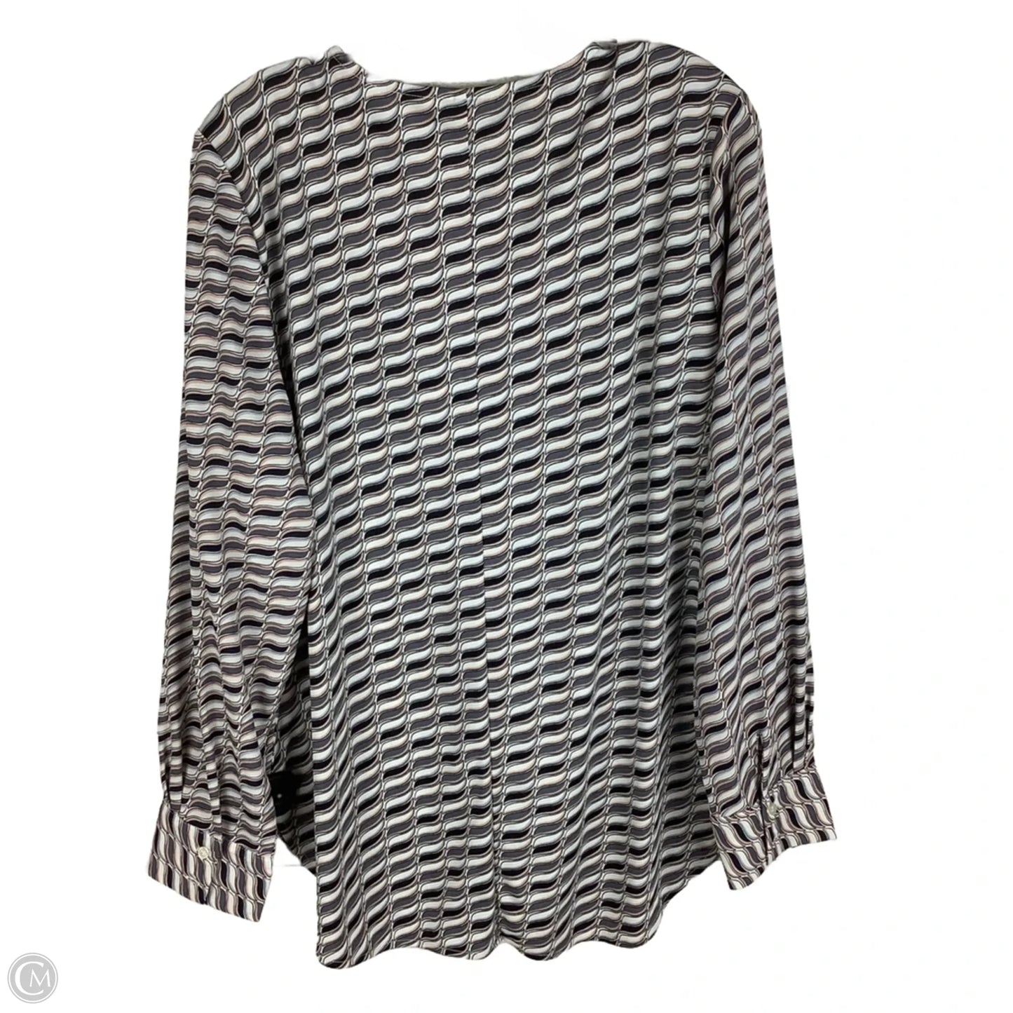 Top Long Sleeve By Ann Taylor In Blue & White, Size: Xl