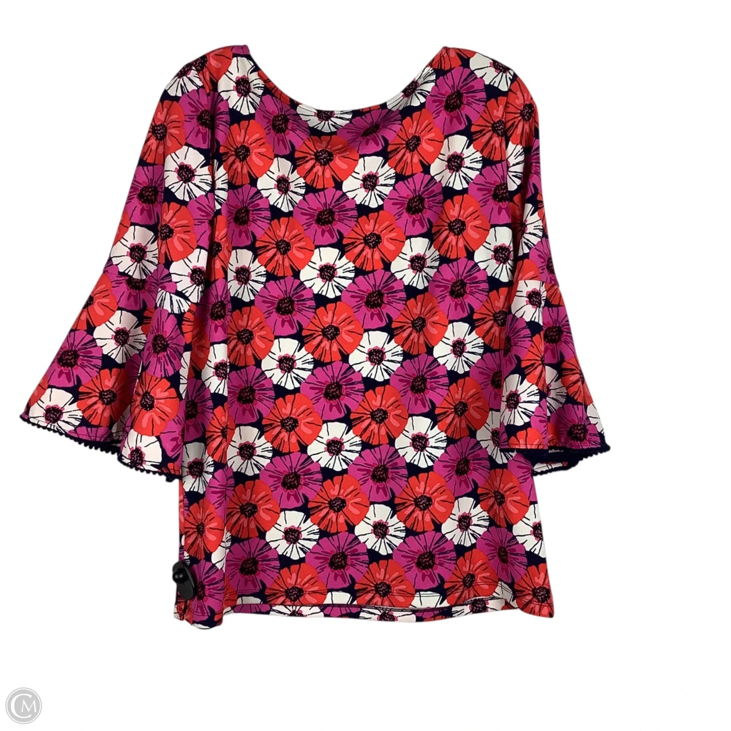 Top 3/4 Sleeve By Cappagallo In Pink & Red, Size: M