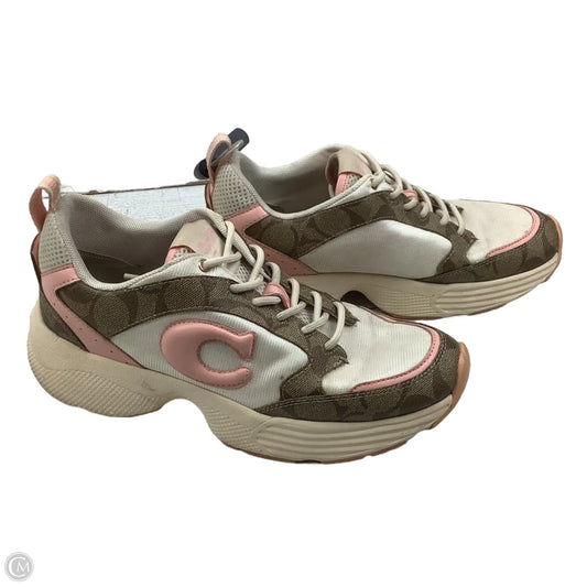 Shoes Designer By Coach In Cream & Pink, Size: 7.5