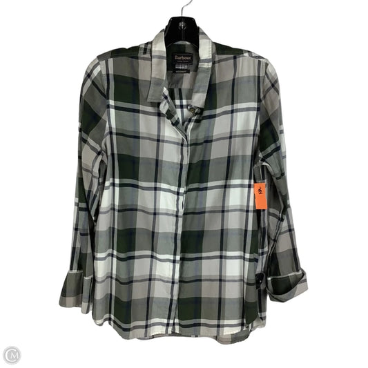 Top Long Sleeve By Barbour In Plaid Pattern, Size: M (8)
