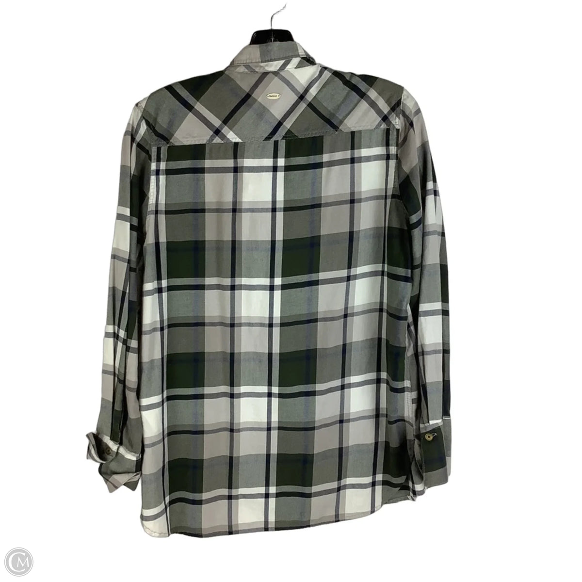 Top Long Sleeve By Barbour In Plaid Pattern, Size: M (8)