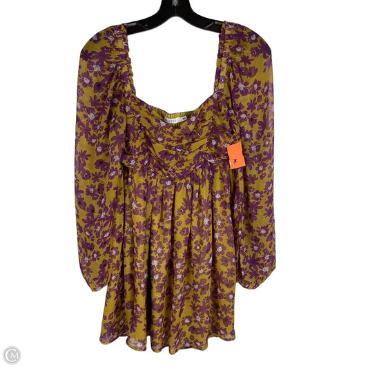 Dress Casual Short By Lush In Purple & Yellow, Size: S