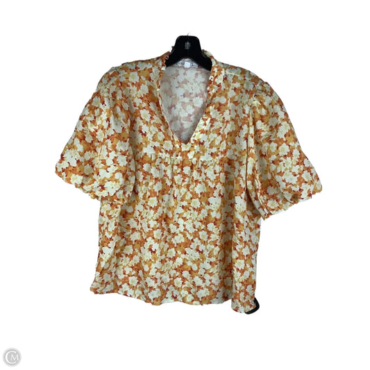 Top Short Sleeve By Thml In Yellow, Size: L