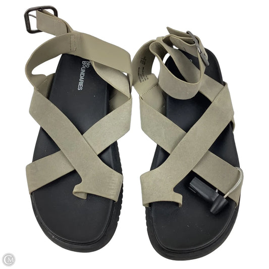 Sandals Flats By No Boundaries In Black & Grey, Size: 8