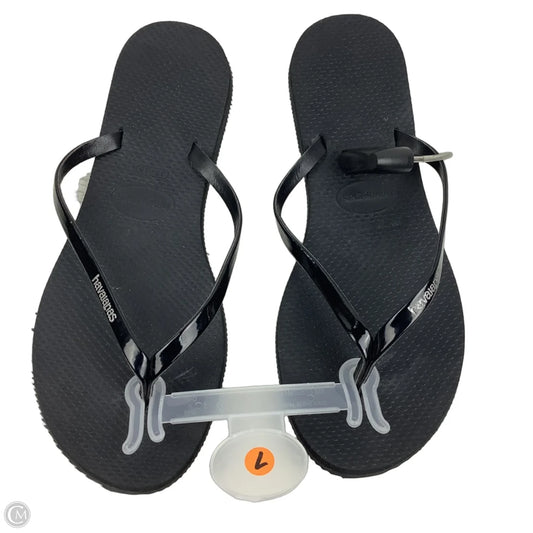 Sandals Flip Flops By Havaianas In Black, Size: 7/8
