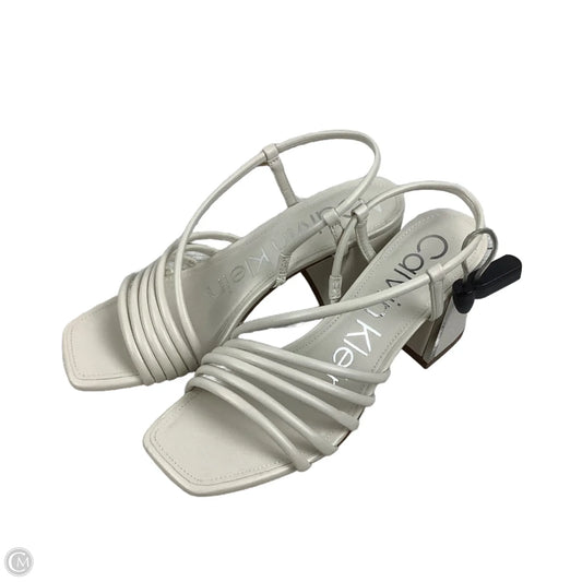 Shoes Heels Block By Calvin Klein In White, Size: 7.5