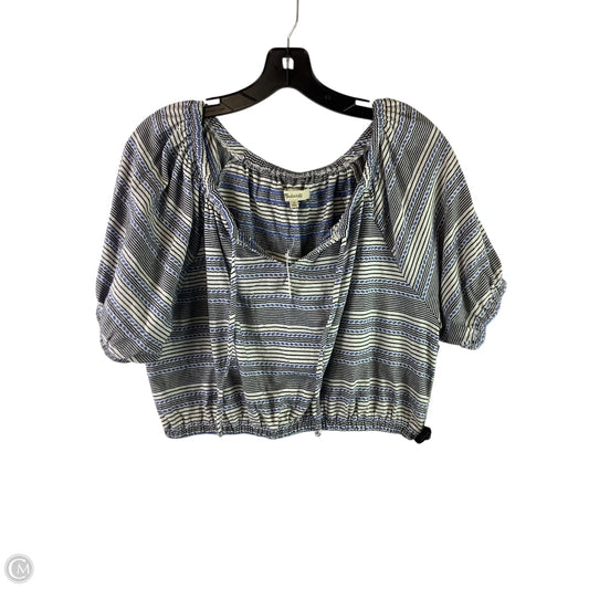 Top Short Sleeve By Madewell In Blue & Cream, Size: M