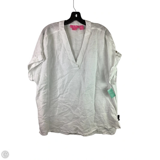 Top Short Sleeve By Isaac Mizrahi In White, Size: 1x