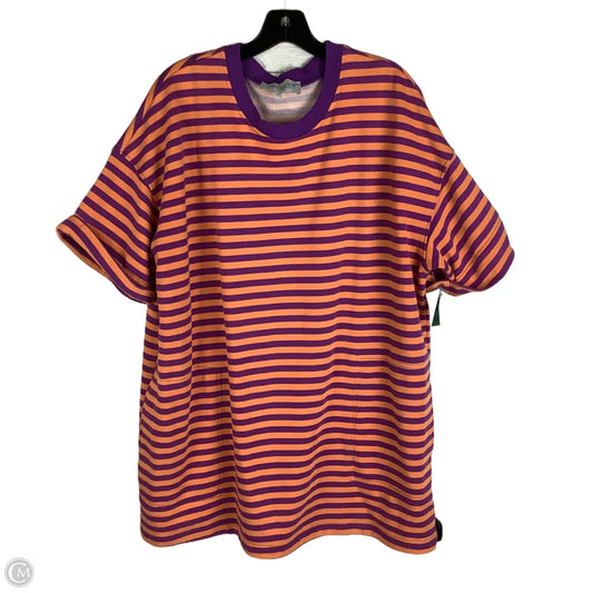 Dress Casual Short By Veveret In Orange & Purple, Size: M
