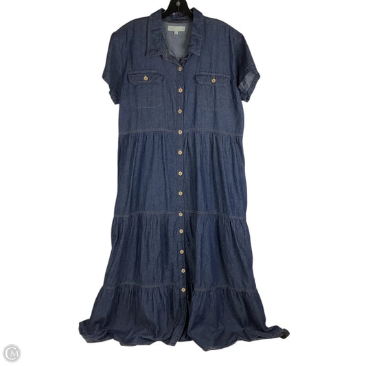 Dress Casual Maxi By Clothes Mentor In Blue Denim, Size: Xl