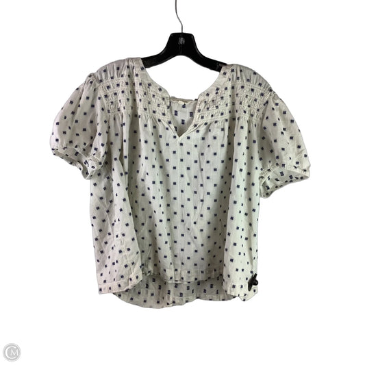 Top Short Sleeve By Lucky Brand In Cream, Size: Xl