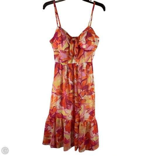 Dress Casual Midi By Auw In Orange, Size: L