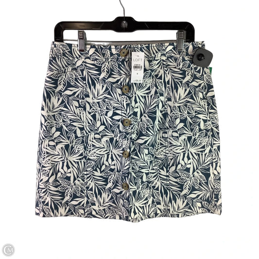 Skirt Mini & Short By Loft In Blue & White, Size: 8