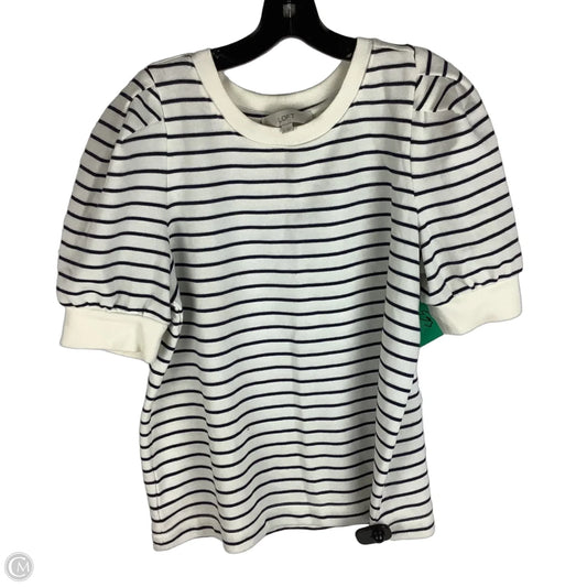 Top Short Sleeve By Loft In Striped Pattern, Size: L