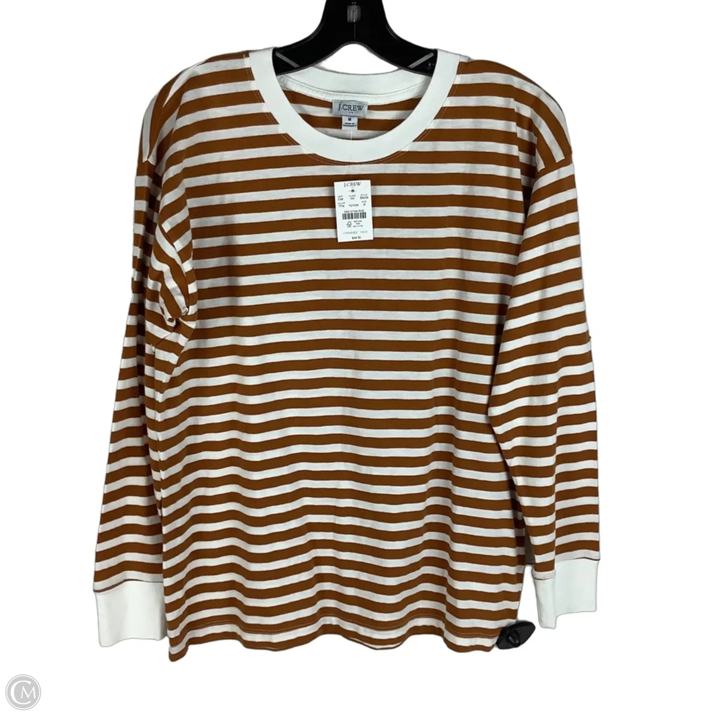 Top Long Sleeve Basic By J. Crew In Striped Pattern, Size: M