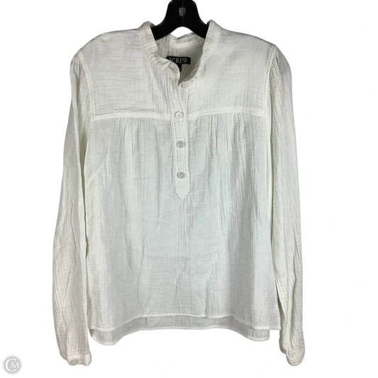 Top Long Sleeve By J. Crew In White, Size: L