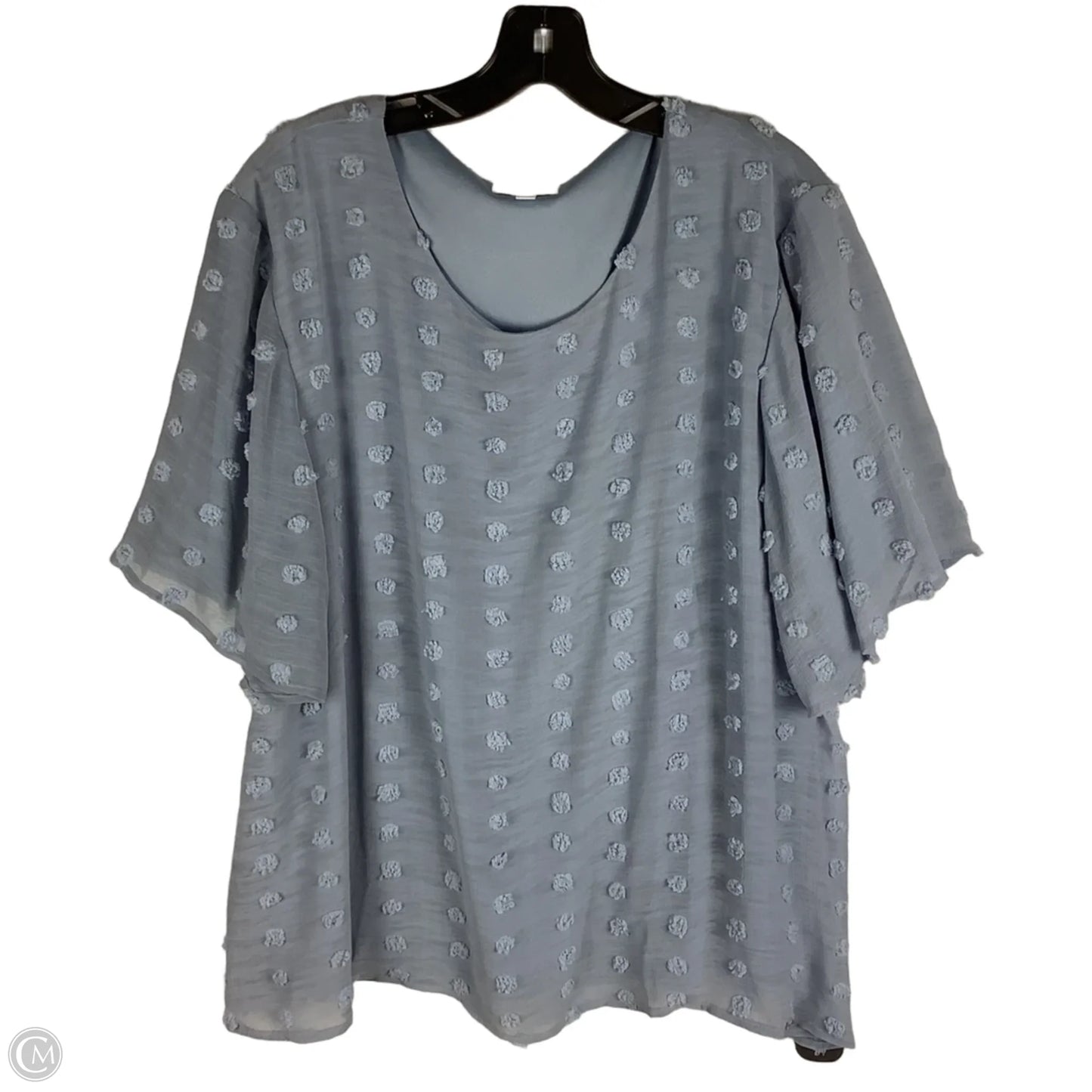 Top Short Sleeve By Chicsoul In Blue, Size: 2x