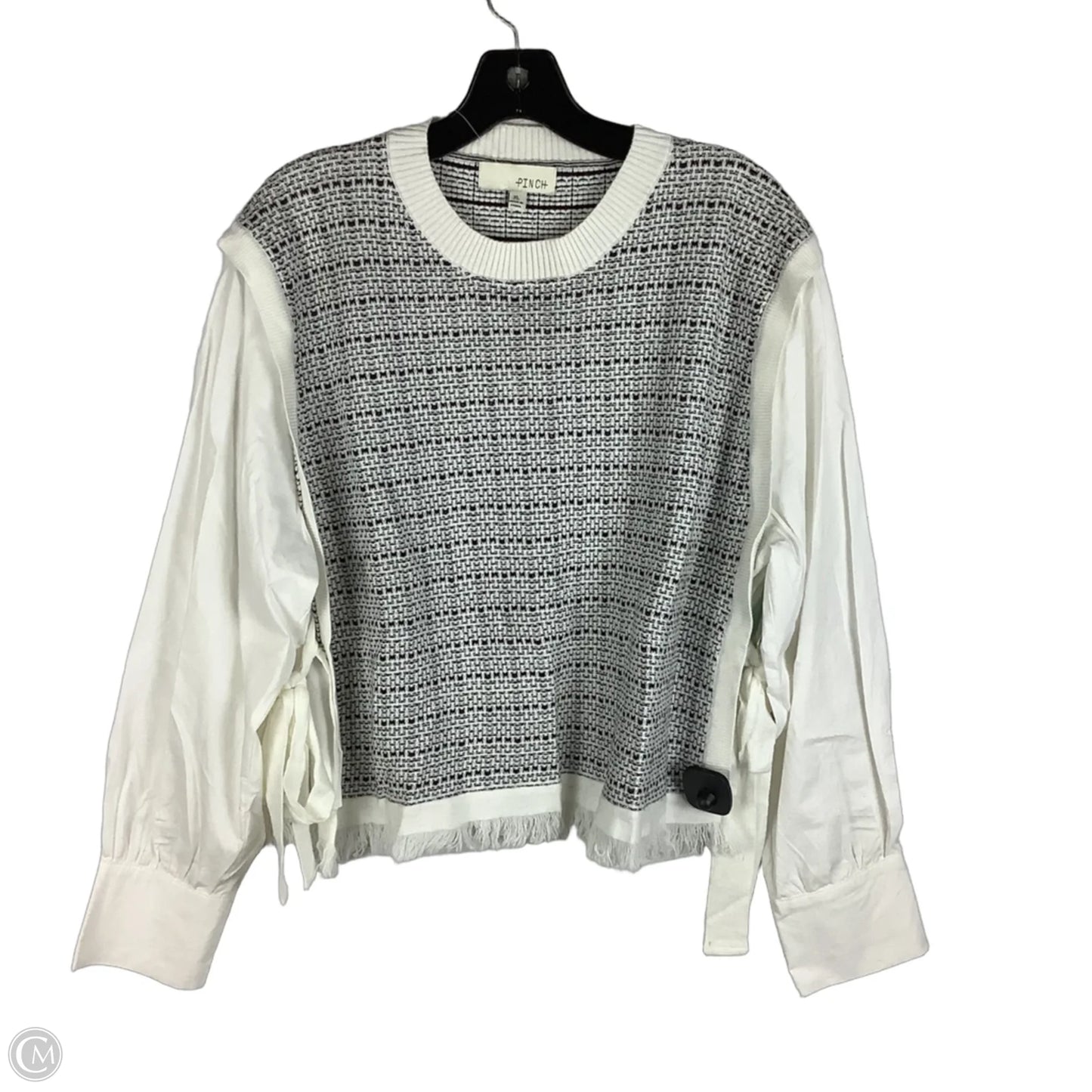 Top Long Sleeve By Pinch In Grey & White, Size: Xl