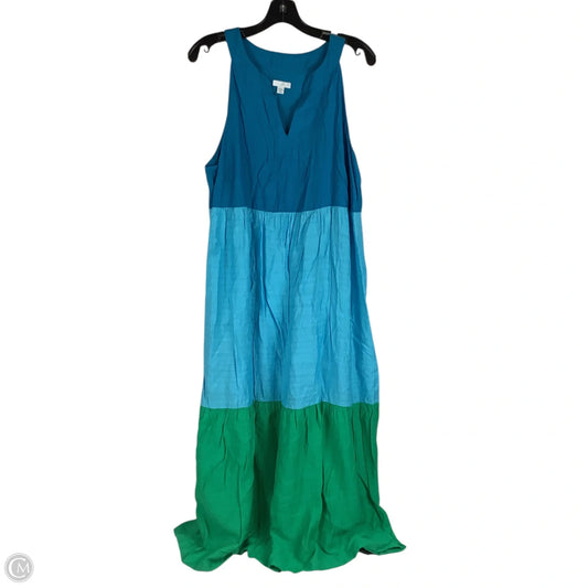 Dress Casual Maxi By J. Jill In Blue & Green, Size: Xl Petite