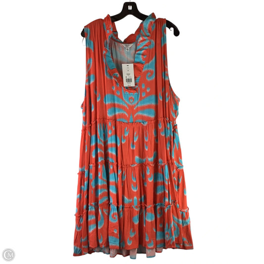 Dress Casual Short By Crown And Ivy In Blue & Orange, Size: 4x