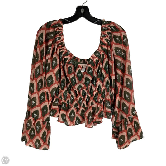 Top Long Sleeve By Hutch In Multi-colored, Size: S