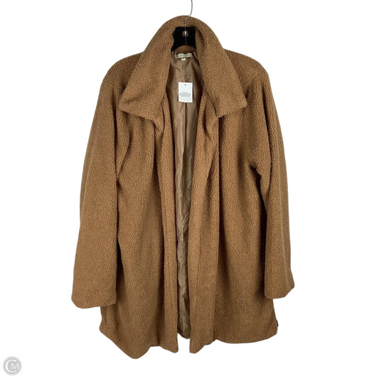 Jacket Faux Fur & Sherpa By Clothes Mentor In Brown, Size: L
