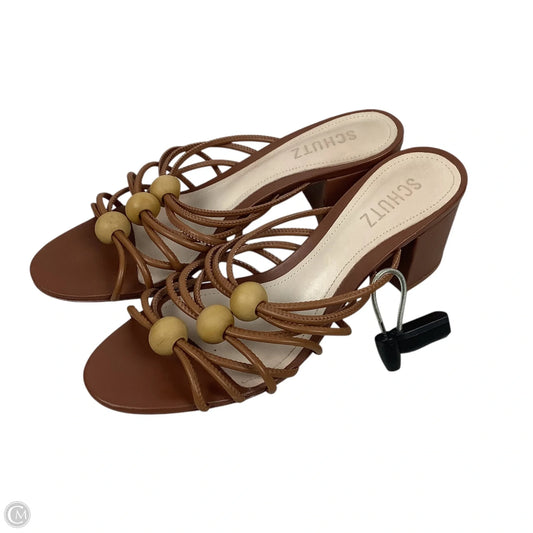 Shoes Heels Block By Clothes Mentor In Brown, Size: 8.5