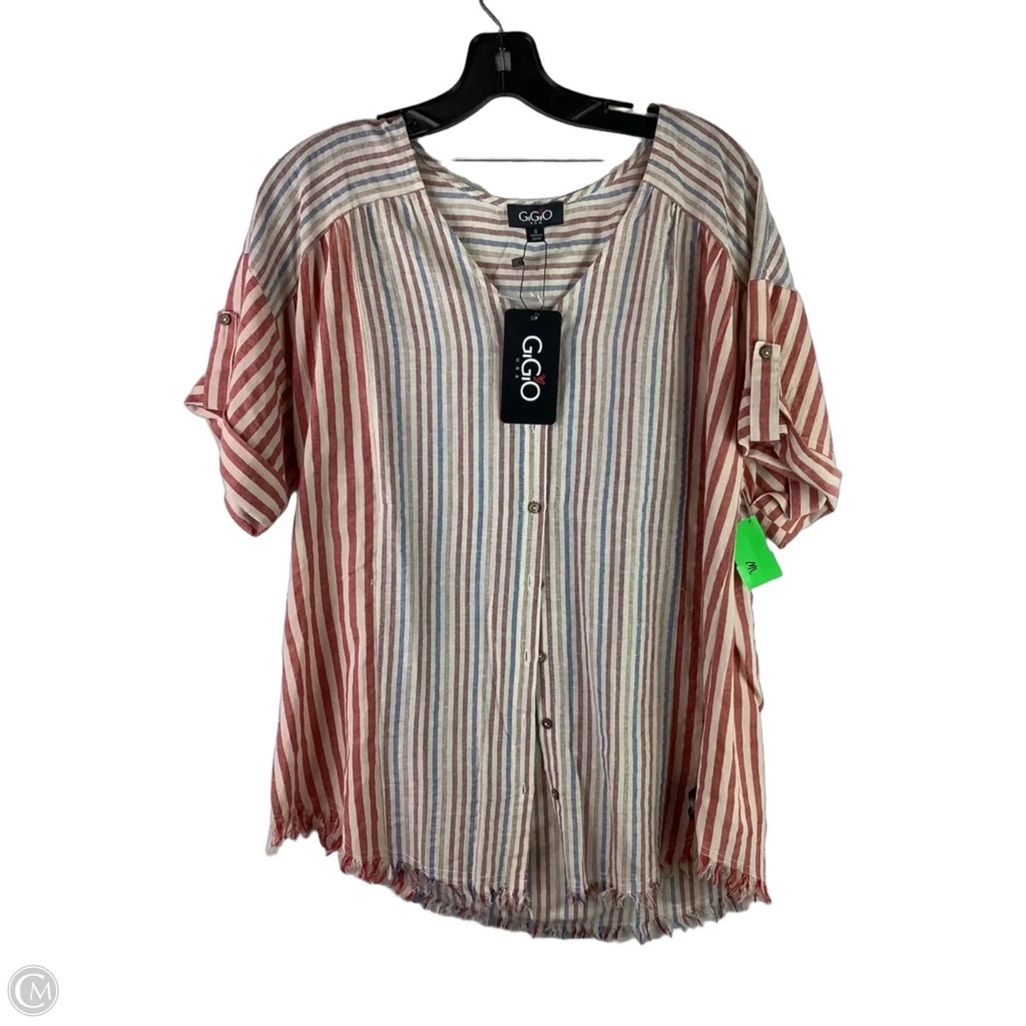 Top Short Sleeve By Gigio In Striped Pattern, Size: S