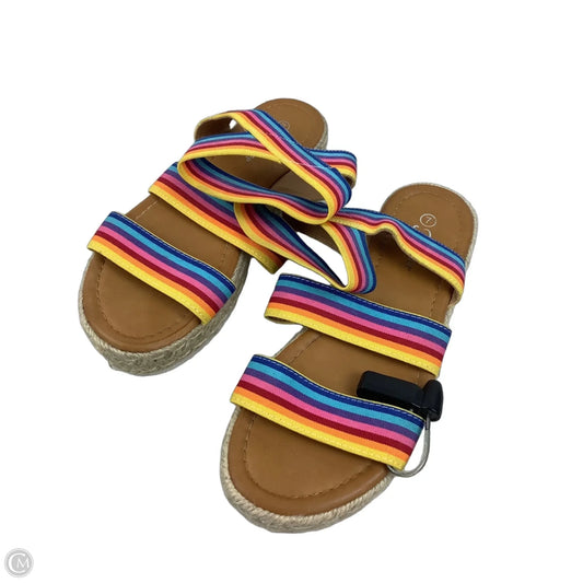Sandals Heels Platform By Forever In Multi-colored, Size: 7