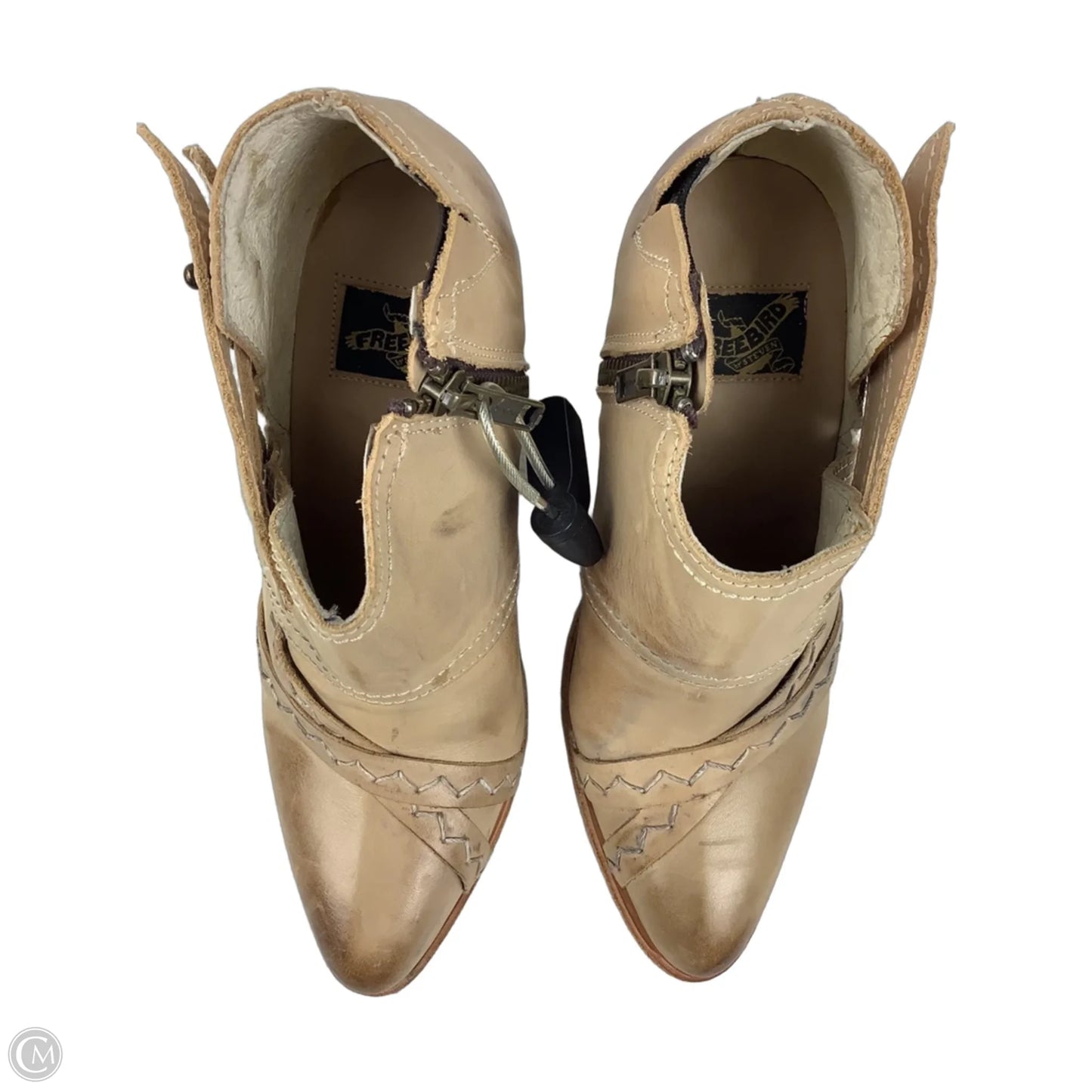 Boots Ankle Heels By Freebird In Tan, Size: 6