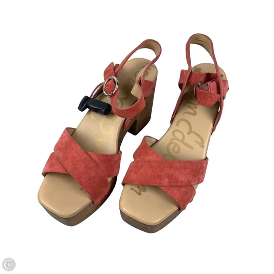 Sandals Heels Block By Sam Edelman In Red, Size: 7.5
