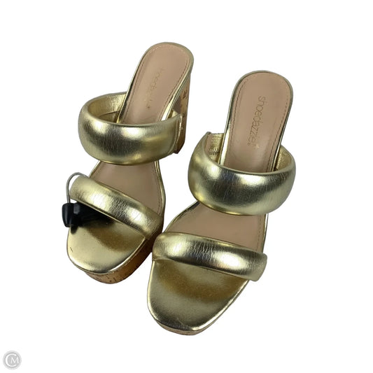 Shoes Heels Block By Shoedazzle In Gold, Size: 7.5