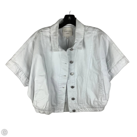 Top Short Sleeve By Habitual In White Denim, Size: S